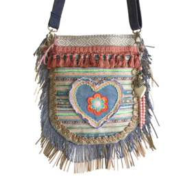 Ibiza crossbody with hearts and fringes