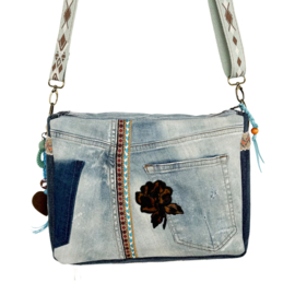 Western Shoulder Bag "Wild Turquoise Rose"