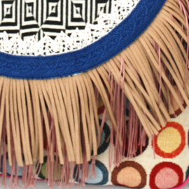 Hippie crossbody retro style colored with fringes