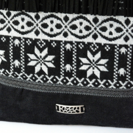 Nordic crossbody bag black white fringes