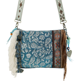Western Shoulder Bag "Wild Turquoise Rose"