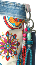 Crossbody bag Ibiza style with jeans and fringes