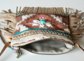 Navajo style festival purse in brown turquoise