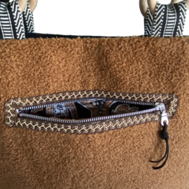 Large Boho Western Tote Handbag with Fringe and Beaded Embroidery