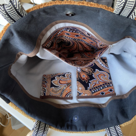 Large Boho Western Tote Handbag with Fringe and Beaded Embroidery