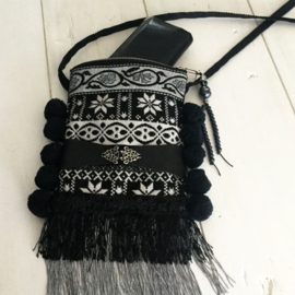 Festival bag Nordic with pompons and fringe