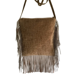 Festival bag Navajo style with bead patch brown