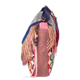 Hippie crossbody retro style colored with fringes