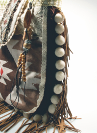 Crossbody Navajo style brown cream with fringes