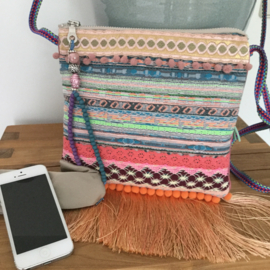 Festival bag hippie style colored with fringe