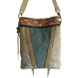 Crossbody bag native American inspired fringes