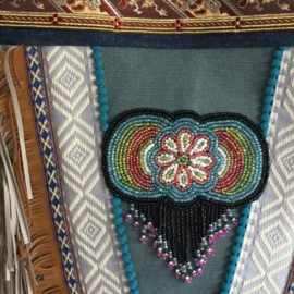 Crossbody bag native American inspired fringes