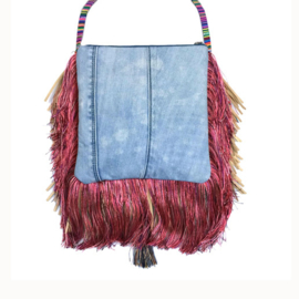 Festival purse with fringe and heart in Ibiza style