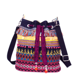 Bucket bag in Mexican colored Aztec style