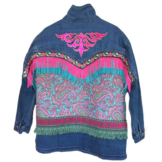 Embellished festival jacket with fringe and ornament