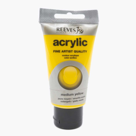Reeves Acrylic Paint Medium Yellow, tube 75 ml