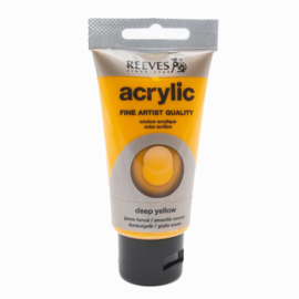 Reeves Acrylic Paint Deep, Yellow, tube 75 ml