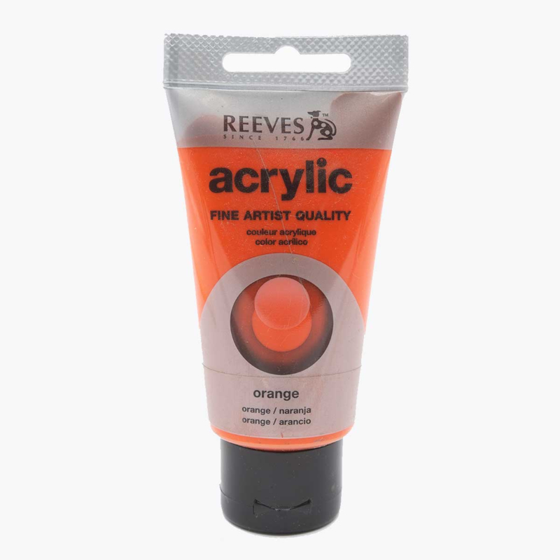 Reeves Acrylic Paint Orange, tube 75 ml