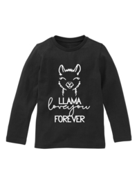 Shirt | Llama loveyou zwart