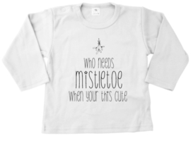 Kerst | Shirt | Mistletoe | wit
