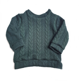 Sweater | Kabel donkergroen | Maat 74/80