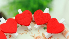 Rood hartje op knijper