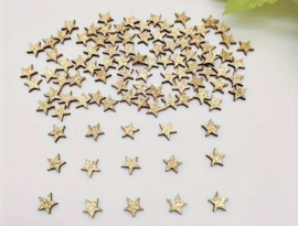 Houten gouden sterretjes