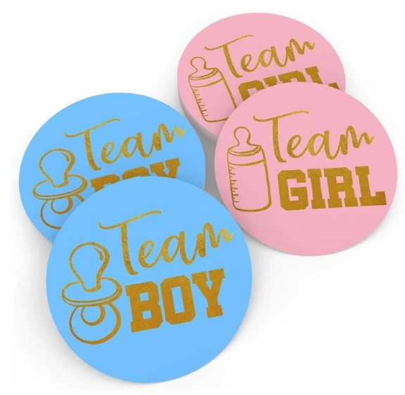 Stickers Team Boy/Team Girl Gender Reveal