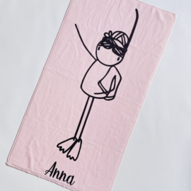 Handdoek roze. (50x100cm)
