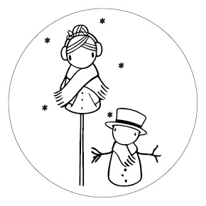 Sticker Irmadammekes Sneeuwpop