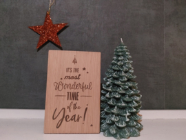 Houten kerstkaart 'Wonderful time'