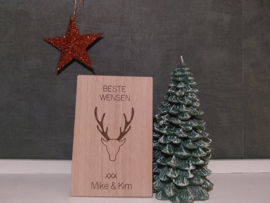 Houten kerstkaart 'Rudolf'