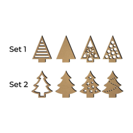 Kerstbomen set van 4 stuks