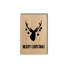 Houten kerstkaart 'Reindeer'