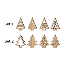 Kerstbomen set van 4 stuks