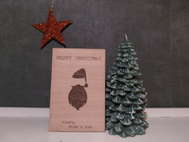 Houten kerstkaart 'Santa's beard'