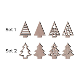 Kerstbomen set van 4 stuks