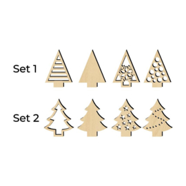 Kerstbomen set van 4 stuks