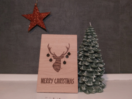 Houten kerstkaart 'Reindeer'