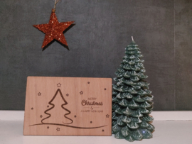 Houten kerstkaart 'Christmas tree'