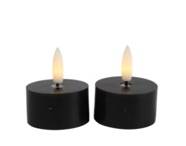2 waxinelichtjes LED zwart