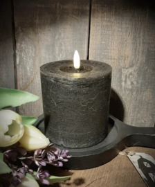 ledkaars rustiek black 10 x 10 cm