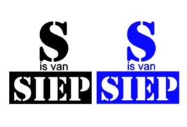 Sticker.. "letter" is van....  (S is van Siep)