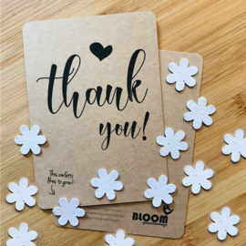 thank you  kaart met bloeiconfetti
