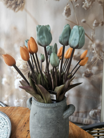 Tulp stoer blauw/groen/grijs _ 47 cm  open