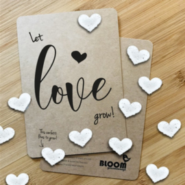 Let love grow kaart met bloeiconfetti