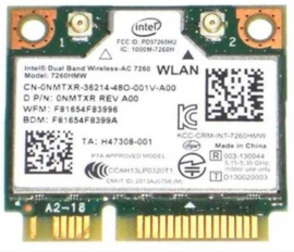 50121 - Intel Dual Band Wireless-AC 7260HMW, Bluetooth 4.0, 0NMTXR