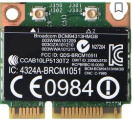 50112 - BCM94313HMGB Wifi + 4.0 Bluetooth Half Mini Pci-E  600370-001