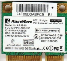 50116 - AZUREWAVE AW-NE785H ATHEROS AR5B95 802.11BGN MINI-PCIE WIFI WIRELESS CARD