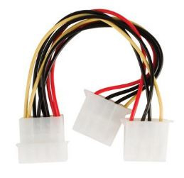 4 Pin Molex Male to 2 ports Molex IDE Female Power  (0,20 meter)